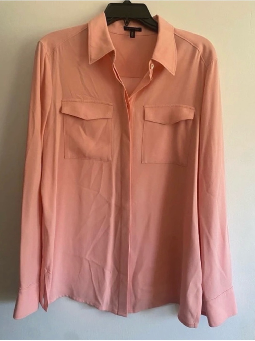 Escada Peach-Pink Long Sleeve Blouse